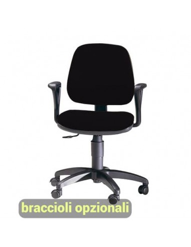 Sedia operativa girevole Unisit Leda LDB Eco smart - schienale basso - rivestimento Eco nero - LDB/EN