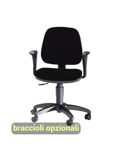 Sedia operativa girevole Unisit Leda LDB Eco smart - schienale basso - rivestimento Eco nero - LDB/EN