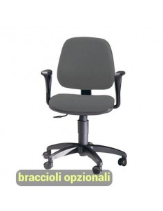 Sedia operativa girevole Unisit Leda LDB Eco smart - schienale basso - rivestimento Eco grigio - scuro LDB/ET