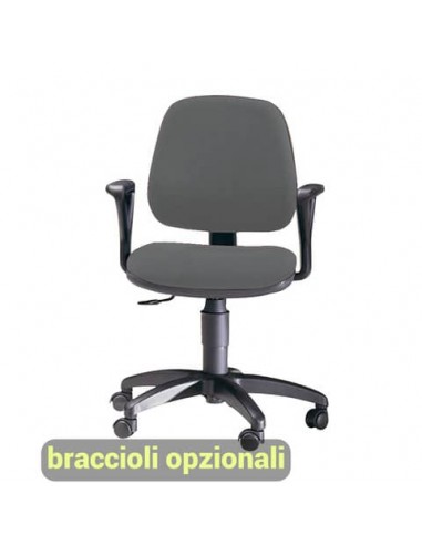 Sedia operativa girevole Unisit Leda LDB Eco smart - schienale basso - rivestimento Eco grigio - scuro LDB/ET