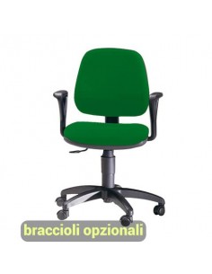 Sedia operativa girevole Unisit Leda LDB Eco smart - schienale basso - rivestimento Eco verde - LDB/EV