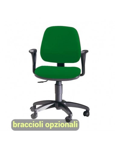 Sedia operativa girevole Unisit Leda LDB Eco smart - schienale basso - rivestimento Eco verde - LDB/EV