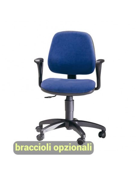 Sedia operativa girevole Unisit Leda LDB Eco smart - schienale basso - rivestimento ignifugo blu - LDB/IB