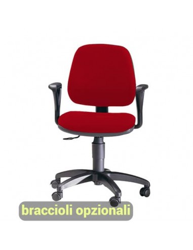 Sedia operativa girevole Unisit Leda LDB Eco smart - schienale basso - rivestimento ignifugo rosso - LDB/IR