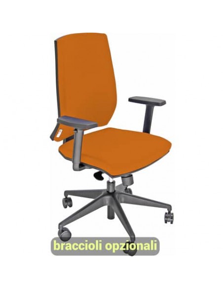Sedia operativa girevole Unisit Larissa LR1S - rivestimento Eco arancione - LR1S/EA