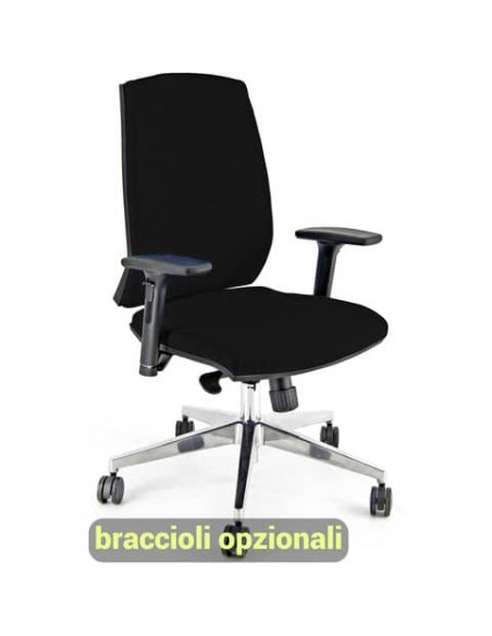 Sedia operativa girevole Unisit Larissa LR1S - rivestimento Eco nero - LR1S/EN