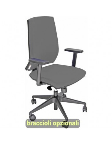Sedia operativa girevole Unisit Larissa LR1S - rivestimento Eco grigio scuro - LR1S/ET