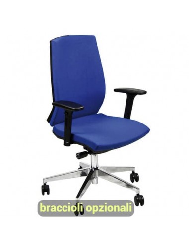 Sedia operativa girevole Unisit Larissa LR1S - rivestimento fili di luce blu - LR1S/F11