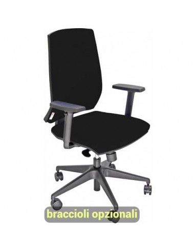 Sedia operativa girevole Unisit Larissa LR1S - rivestimento ecopelle nero - LR1S/KN