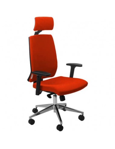 Sedia operativa girevole Unisit Larissa LR1SB con poggiatesta - rivestimento Eco arancione - LR1SB/EA