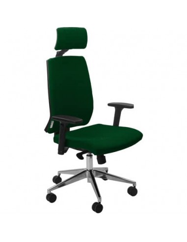 Sedia operativa girevole Unisit Larissa LR1SB con poggiatesta - rivestimento Eco verde - LR1SB/EV