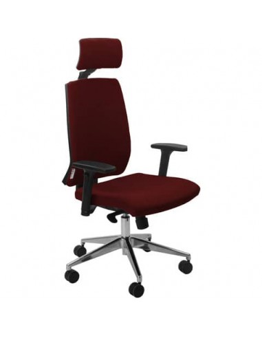 Sedia operativa girevole Unisit Larissa LR1SB con poggiatesta - rivestimento ignifugo bordeaux - LR1SB/ID