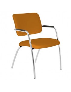 Sedia visitatore a 4 gambe Unisit Lithium LT4G struttura cromata - rivest. Eco arancione - LT4G/EA
