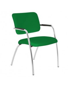 Sedia visitatore a 4 gambe Unisit Lithium LT4G struttura cromata - rivest. Eco verde - LT4G/EV