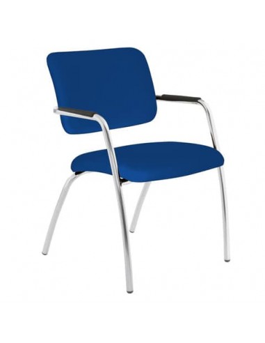 Sedia visitatore a 4 gambe Unisit Lithium LT4G struttura cromata - rivest. fili di luce blu - LT4G/F11