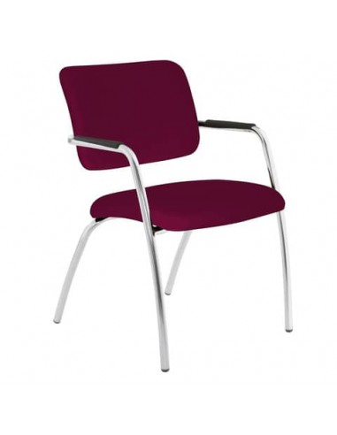 Sedia visitatore a 4 gambe Unisit Lithium LT4G struttura cromata - rivest. ignifugo bordeaux LT4G/ID