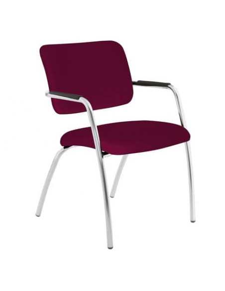 Sedia visitatore a 4 gambe Unisit Lithium LT4G struttura cromata - rivest. ignifugo bordeaux LT4G/ID