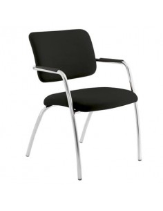 Sedia visitatore a 4 gambe Unisit Lithium LT4G struttura cromata - rivest. ignifugo nero LT4G/IN
