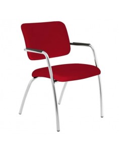 Sedia visitatore a 4 gambe Unisit Lithium LT4G struttura cromata - rivest. ignifugo - rosso - LT4G/IR