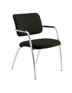 Sedia visitatore a 4 gambe Unisit Lithium LT4G struttura cromata - rivest. pelle nero - LT4G/PN