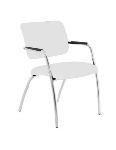 Sedia visitatore a 4 gambe Unisit Lithium LT4G struttura cromata - rivest. pelle bianco - LT4G/PQ