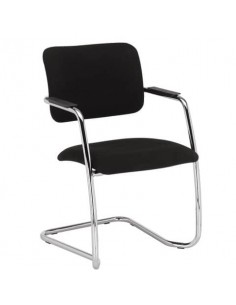 Sedia visitatore con slitta Unisit Lithium LTLT struttura cromata - rivest. Eco nero - impilabile LTLT/EN