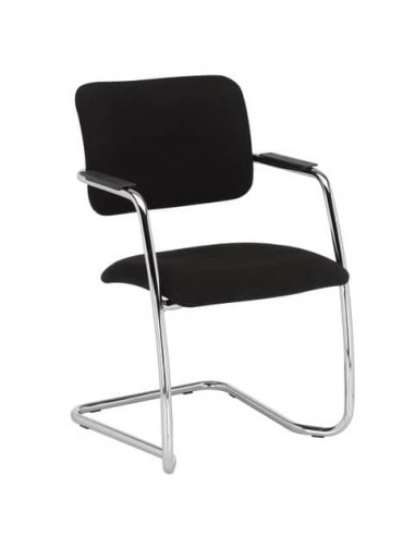 Sedia visitatore con slitta Unisit Lithium LTLT struttura cromata - rivest. Eco nero - impilabile LTLT/EN