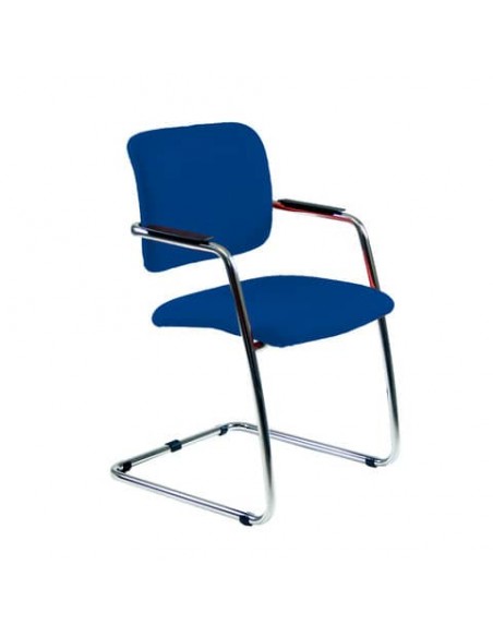 Sedia visitatore con slitta Unisit Lithium LTLT struttura cromata - rivest. fili di luce blu - impilabile LTLT/F11