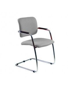 Sedia visitatore con slitta Unisit Lithium LTLT struttura cromata - rivest. fili di luce grigio impilabile LTLT/F14