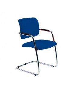 Sedia visitatore con slitta Unisit Lithium LTLT struttura cromata - rivest. ignifugo blu - impilabile LTLT/IB