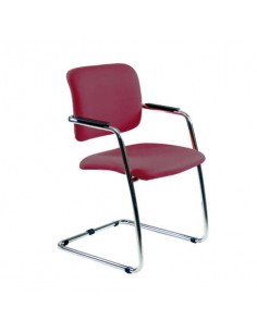 Sedia visitatore con slitta Unisit Lithium LTLT struttura cromata - rivest. ignifugo bordeaux - impilabile LTLT/ID