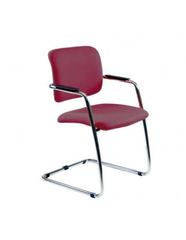 Sedia visitatore con slitta Unisit Lithium LTLT struttura cromata - rivest. ignifugo bordeaux - impilabile LTLT/ID