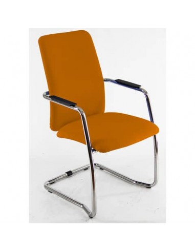 Sedia visitatore con slitta Unisit Lithium LTLTA schienale alto - rivest. Eco arancione - LTLTA/EA