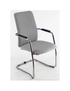 Sedia visitatore con slitta Unisit Lithium LTLTA schienale alto - rivest. Eco grigio scuro - LTLTA/ET