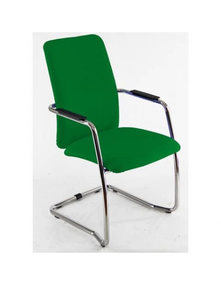 Sedia visitatore con slitta Unisit Lithium LTLTA schienale alto - rivest. Eco verde - LTLTA/EV