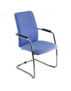 Sedia visitatore con slitta Unisit Lithium LTLTA schienale alto - rivest. fili di luce blu- LTLTA/F11