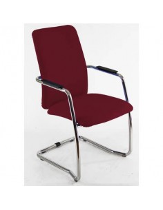 Sedia visitatore con slitta Unisit Lithium LTLTA schienale alto - rivest. ignifugo bordeaux - LTLTA/ID