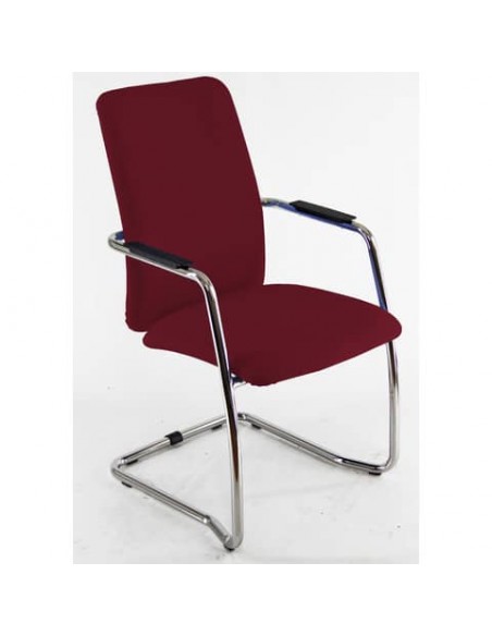 Sedia visitatore con slitta Unisit Lithium LTLTA schienale alto - rivest. ignifugo bordeaux - LTLTA/ID