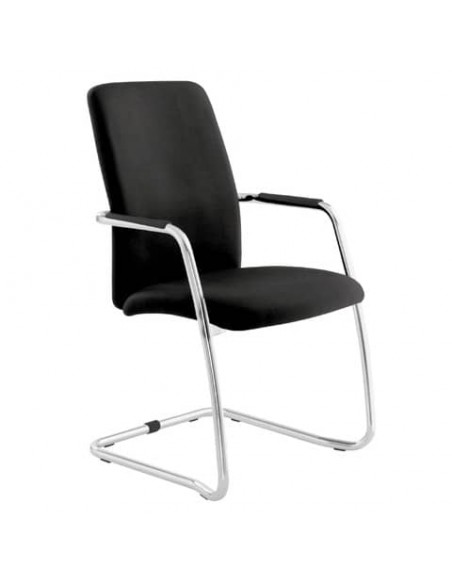 Sedia visitatore con slitta Unisit Lithium LTLTA schienale alto - rivest. ignifugo nero - LTLTA/IN