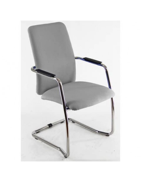 Sedia visitatore con slitta Unisit Lithium LTLTA schienale alto - rivest. ignifugo grigio scuro - LTLTA/IT