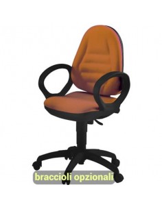 Sedia operativa girevole Unisit Metis MTA Eco Smart - rivestimento Eco arancione - MTAS/EA