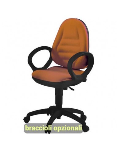 Sedia operativa girevole Unisit Metis MTA Eco Smart - rivestimento Eco arancione - MTAS/EA