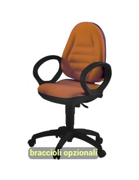 Sedia operativa girevole Unisit Metis MTA Eco Smart - rivestimento Eco arancione - MTAS/EA