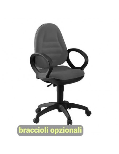 Sedia operativa girevole Unisit Metis MTA Eco Smart - rivestimento Eco grigio scuro - MTAS/ET