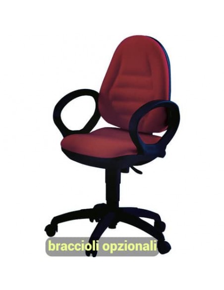 Sedia operativa girevole Unisit Metis MTA Eco Smart - rivestimento ignifugo bordeaux - MTAS/ID