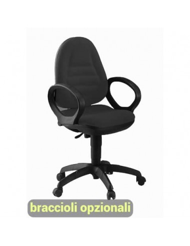 Sedia operativa girevole Unisit Metis MTA Eco Smart - rivestimento ignifugo nero - MTAS/IN