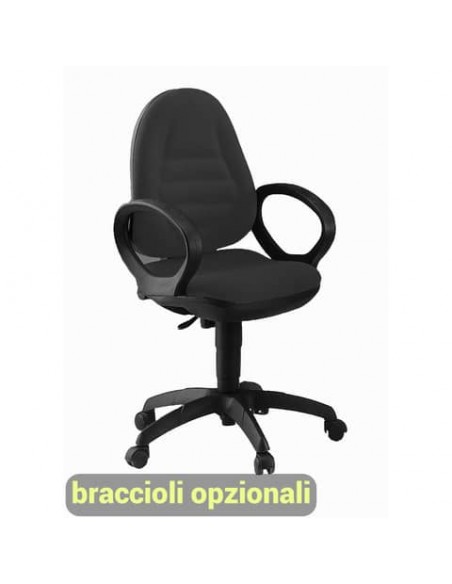 Sedia operativa girevole Unisit Metis MTA Eco Smart - rivestimento ignifugo nero - MTAS/IN