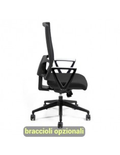 Sedia operativa girevole Unisit Nereide NDA schienale in rete - rivestimento Eco nero - NDA/EN