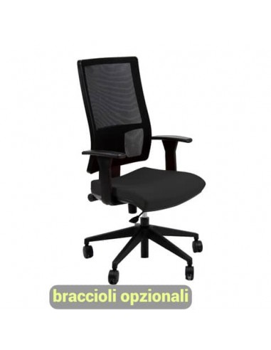 Sedia operativa girevole Unisit Nereide NDA schienale in rete - rivestimento ignifugo nero - NDA/IN