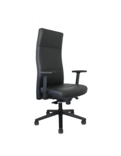 Poltrona direzionale girevole Unisit Next schienale alto regolabile - rivest. pelle nero - con braccioli NEXT/PN